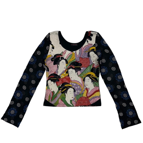 Custo Barcelona Long Sleeve Geisha Paisley Print Small - Picture 13 of 14